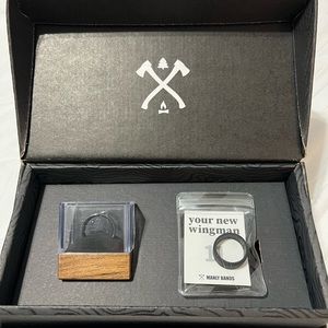 Brushed Tungsten Wedding Band. New in box. "The Rockstar" Original price $325